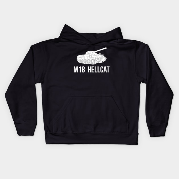 M18 Hellcat tank destroyer USA Kids Hoodie by FAawRay